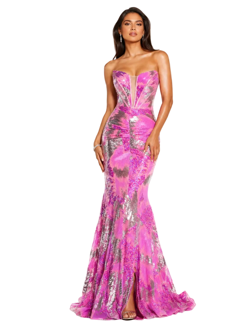 Portia & Scarlett WPSOL34925 Pink Sequin Strapless Gown – (10/S)